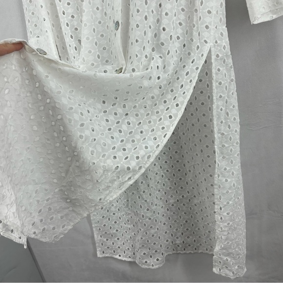 Show Me Your Mumu Women’s Medium White Eyelet Button Down Midi Dress Dayton - Picture 5 of 10